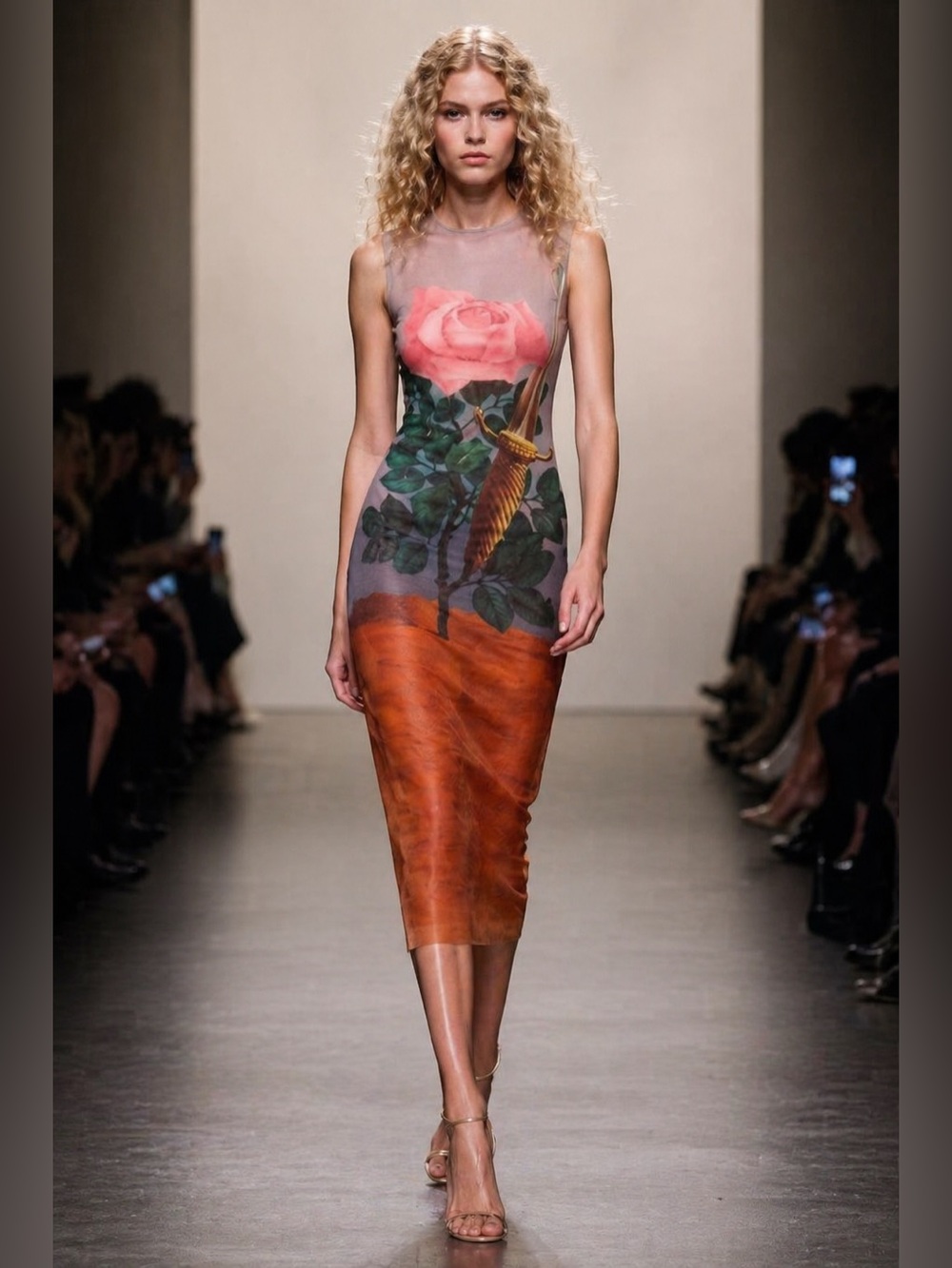 Zara NWT Art Print Midi Dress René Magritte Surrealist Graphic Statement. L NWT